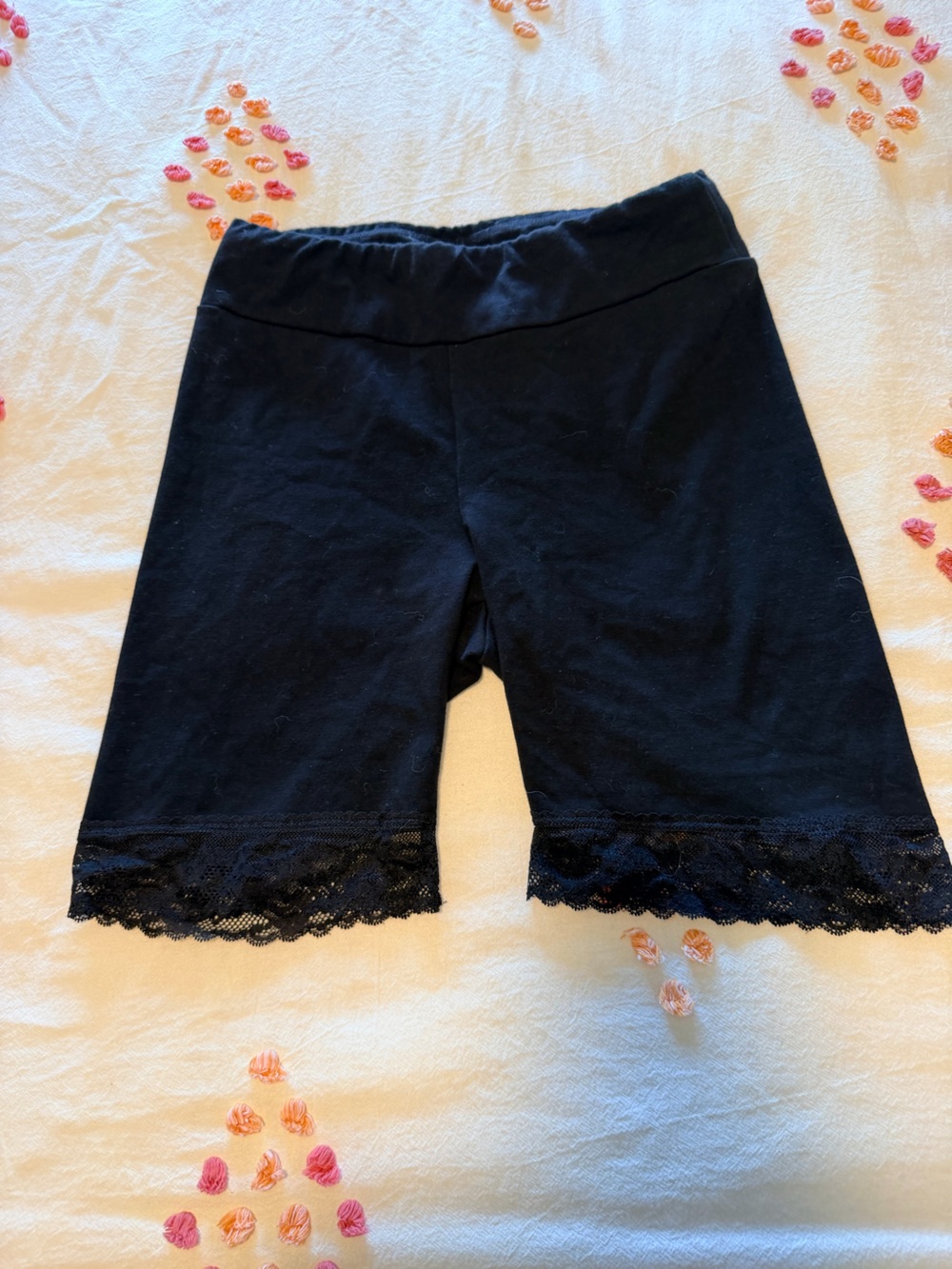 Women's Midnight Hour Black Lace Trim Bike Shorts - Soft Stretch Intimates
